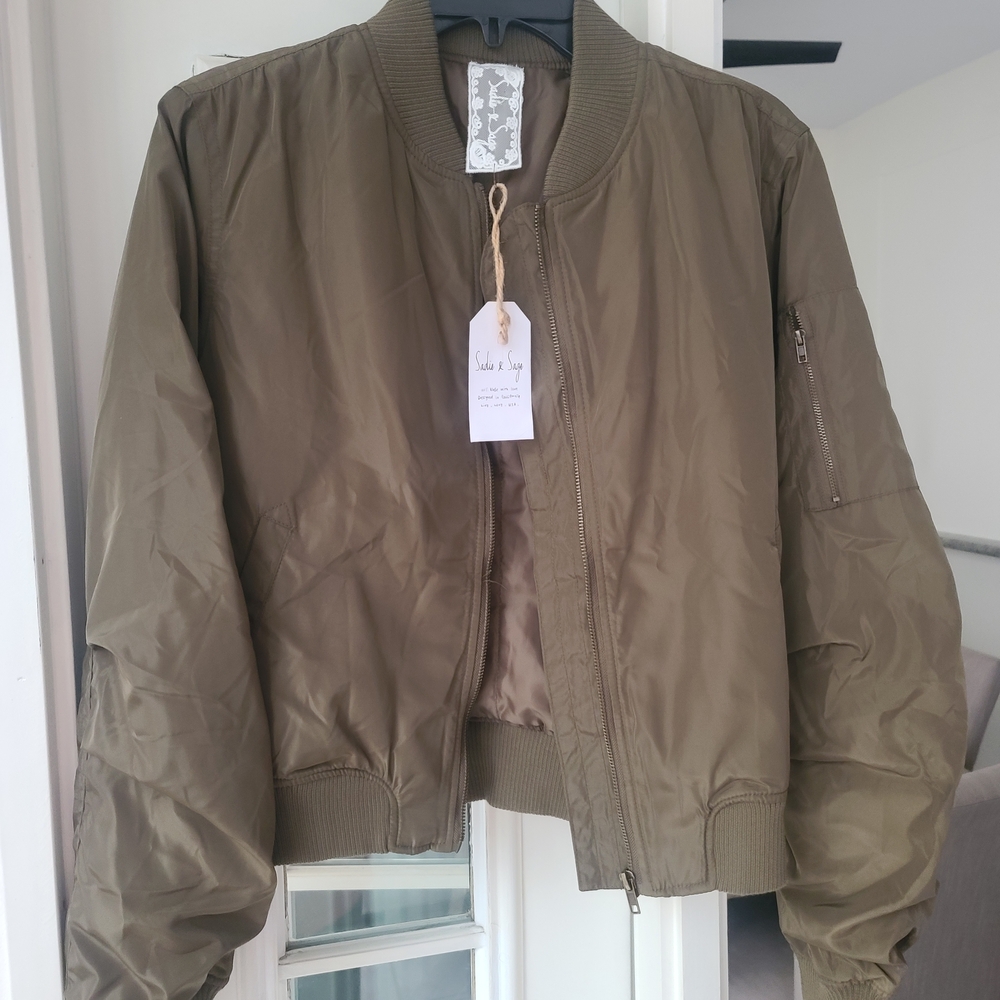 Sadie & Sage Olive Bomber Jacket